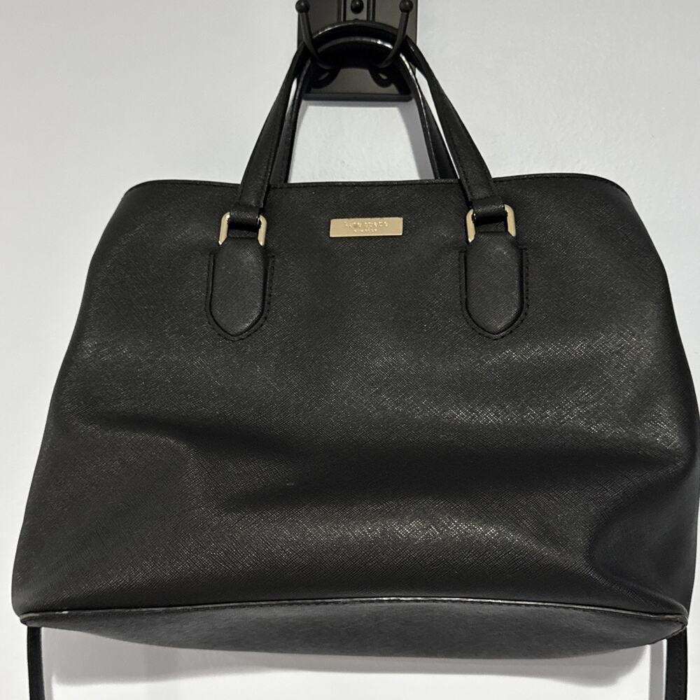Kate Spade New York Black Satchel Bag w/ Detachable Strap & Gold Hardware